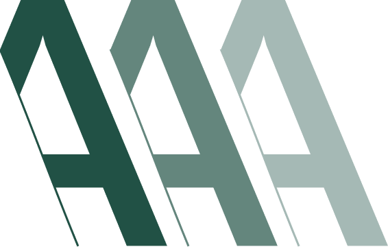 Motif typographique triple A vert logo Antoine Montant